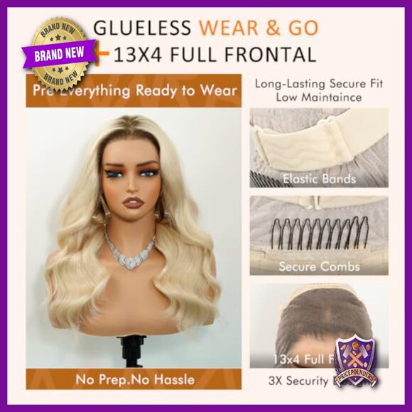 20 Inch Human Hair Wig 200% Density Body Wave Glueless Lace Front main image 2